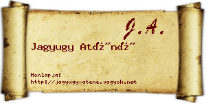 Jagyugy Aténé névjegykártya